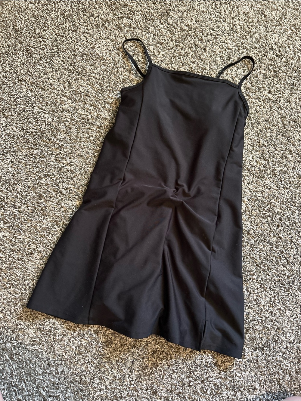 Old Navy Black Mini Athletic Dress with Spaghetti Straps
